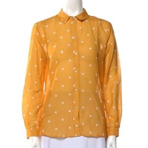 Sézane Ann Shirt  Yellow Polka Dot Size 4
